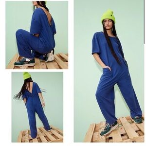 Free People Hot Shot Tee Onesie in Black Grape - Size Large